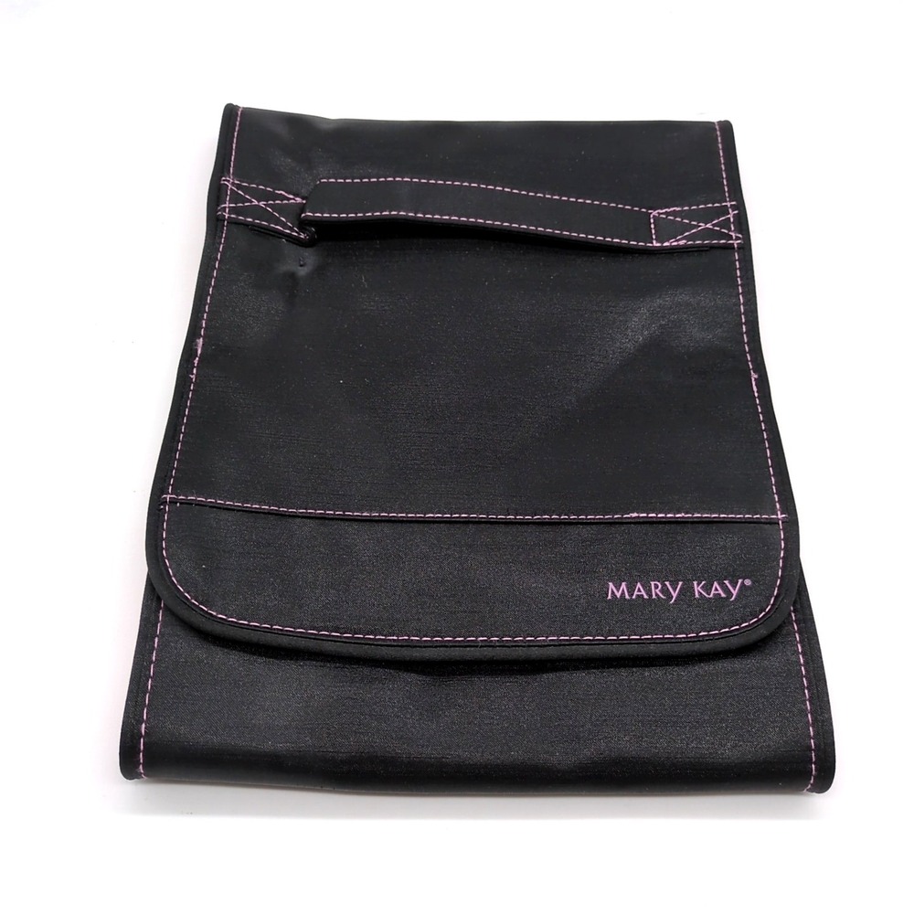 Mary‎ Kay Travel Cosmetic Bag Black Pink Hanging Make Up Organizer Folding NEW